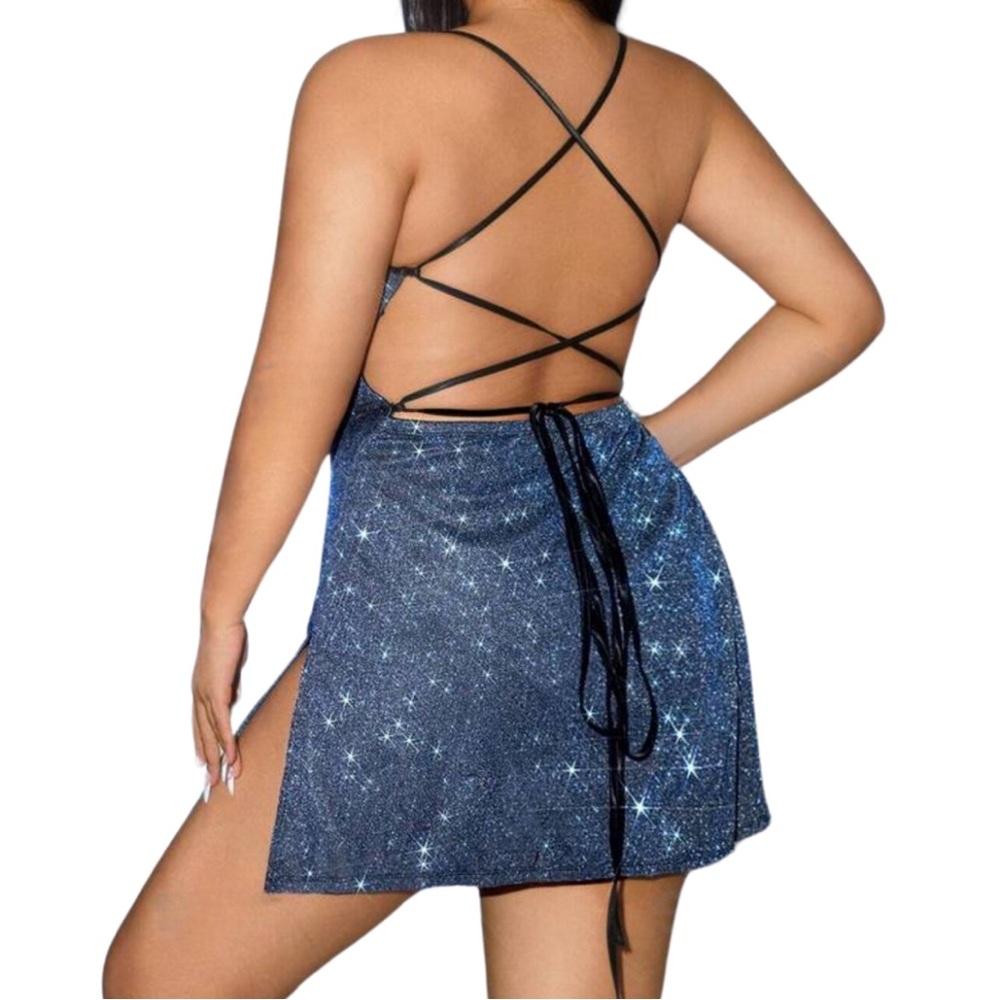 💙🖤 PLUS Glitter Dress 🖤 💙 - Picture 3 of 5